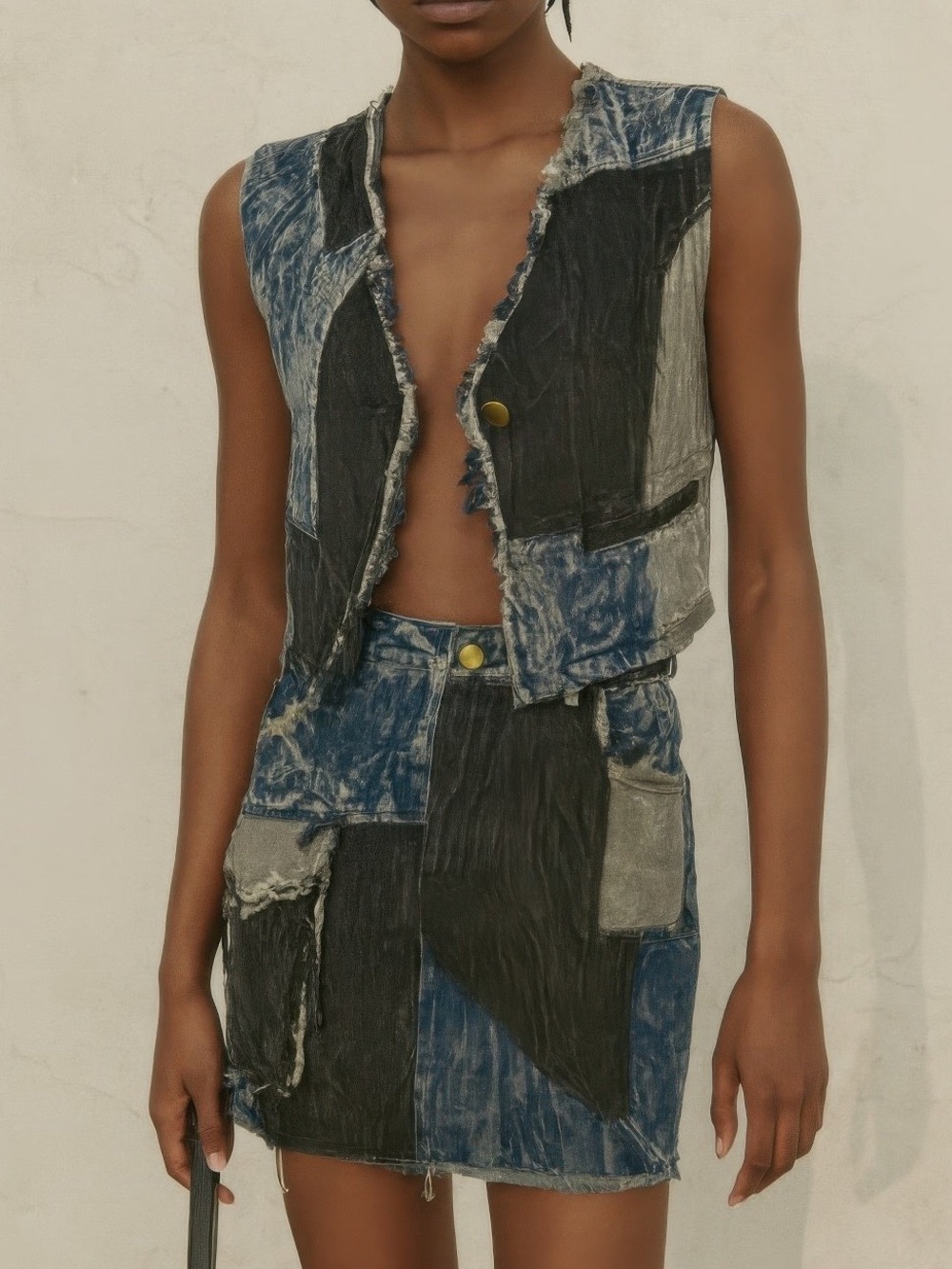 Multi Denim Two Piece Set
